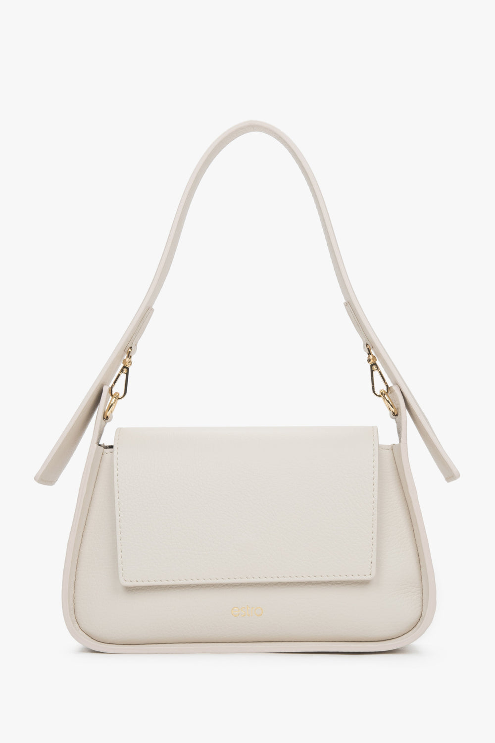 Women's Milky Beige Shoulder Bag made of Italian Genuine Leather Estro ER00117036.