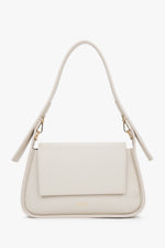 Women's Milky Beige Shoulder Bag made of Italian Genuine Leather Estro ER00117036.