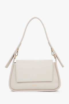 Women's Milky Beige Shoulder Bag made of Italian Genuine Leather Estro ER00117036.