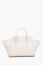 Women’s Milky-Beige Top-Handle Tote Bag made of Genuine Leather Estro ER00119883.