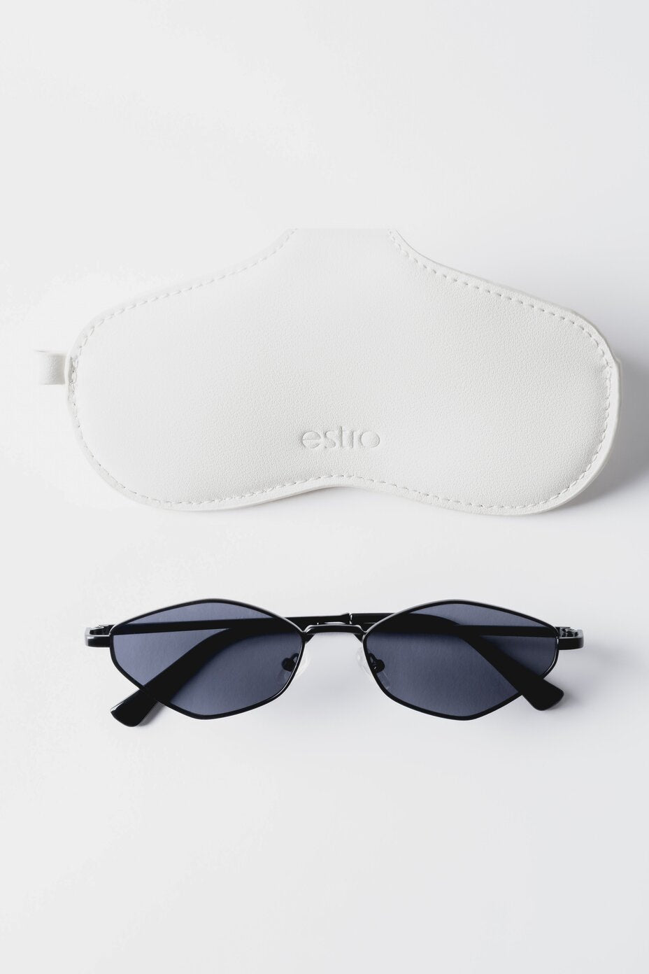 Women's Milky White Genuine Leather Glasses Case Estro ER00119894.