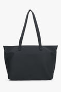 Women's Minimalist Black Genuine Leather Shopper Bag Estro.