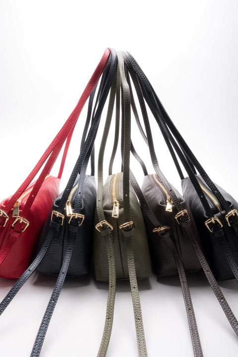 Women's oblong shoulder bags made of Italian genuine leather – color showcase.
