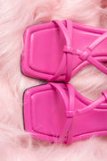 Women's Pink Leather Funnel Heel Sandals Estro ER00113373.