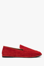 Women’s Red Barefoot Loafers made of Genuine Velour Estro ER00119563.