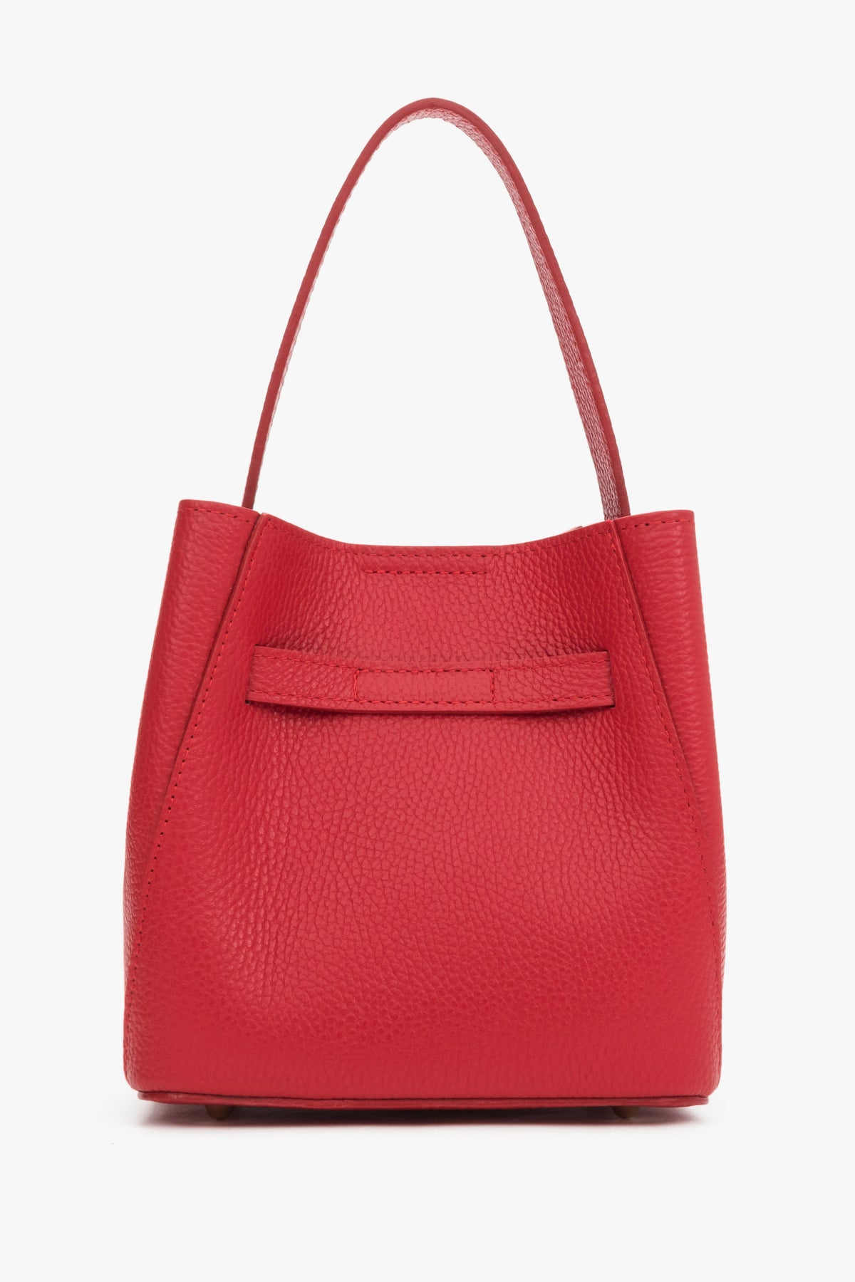 Handy women’s handbag in red, satchel style, premium Italian leather.