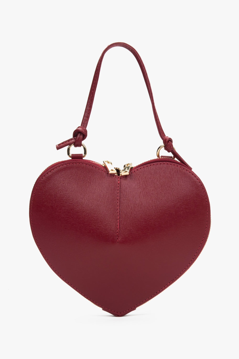 Womens Red Leather Heart-Shaped Bag Estro ER00117421.