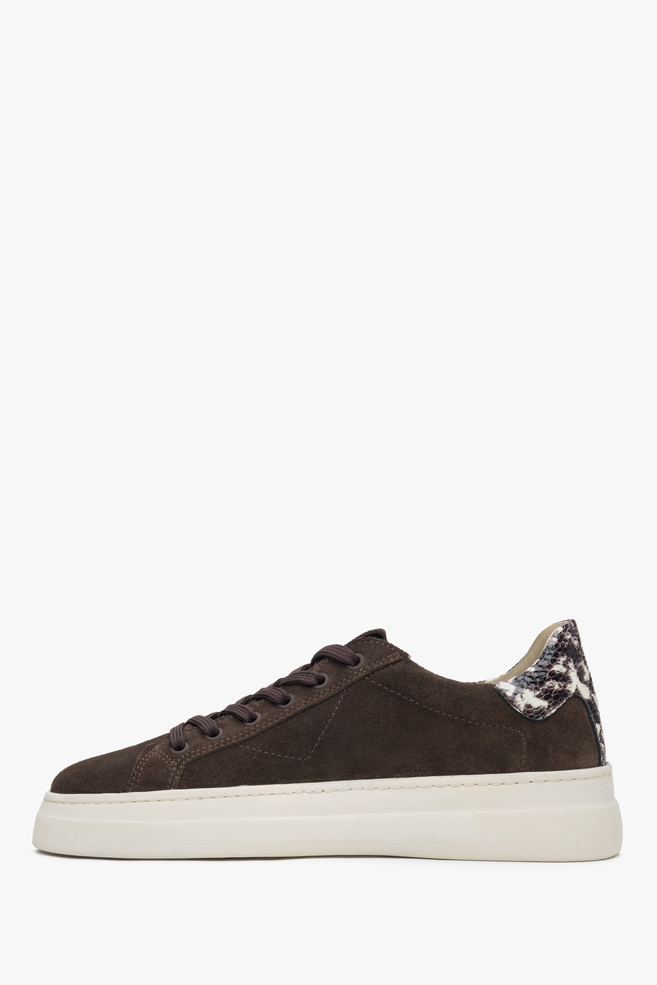 Animal Print Sneakers for Women: Estro Saddle Brown Italian Velour.