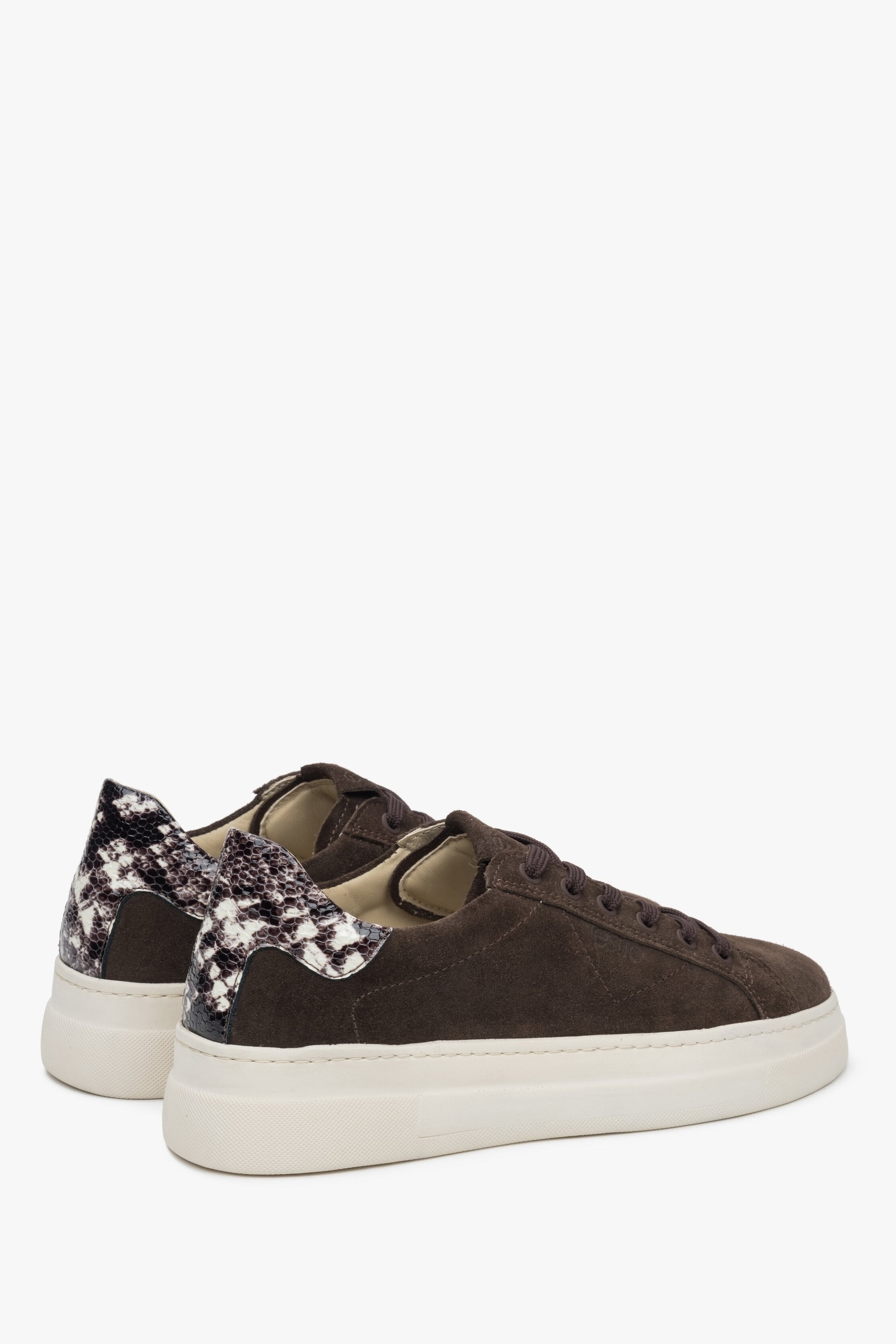 Saddle Brown Animal Print Sneakers: Women's Estro Italian Velour.