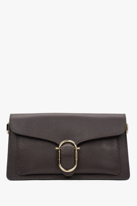 Women's Small Saddle Brown Shoulder Bag, Handmade in Italy.