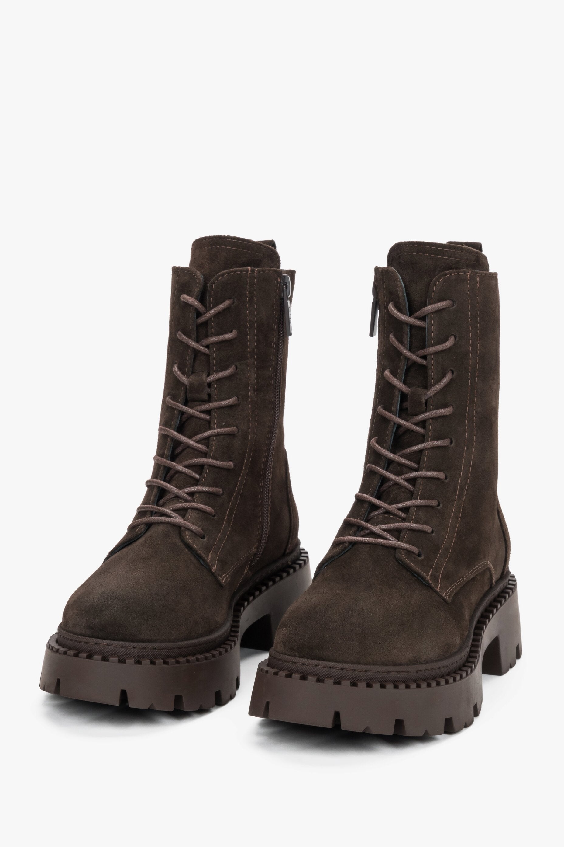 Saddle Brown Ankle Boots for Women Crafted from Genuine Italian Velour by Estro.