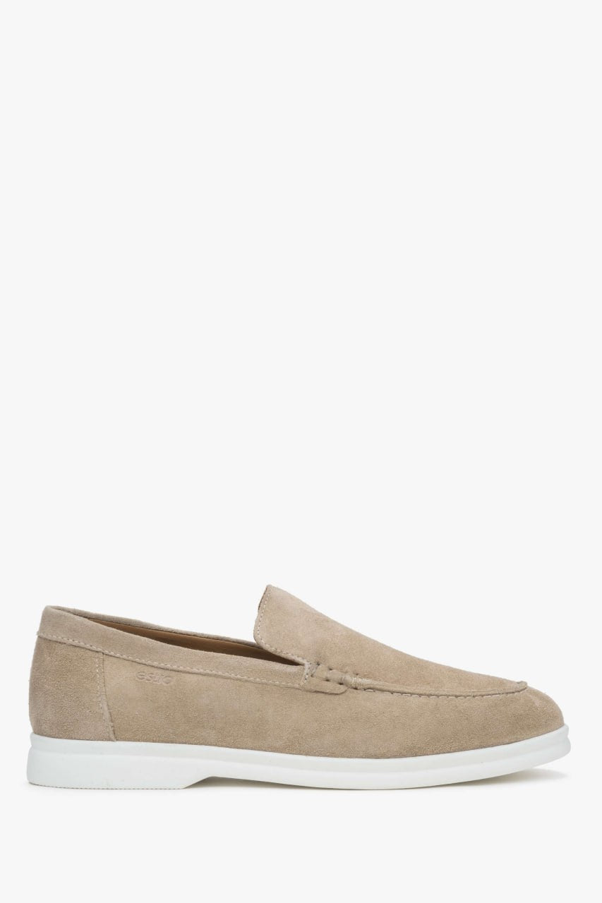 Sand Beige Women's Suede Loafers Estro.