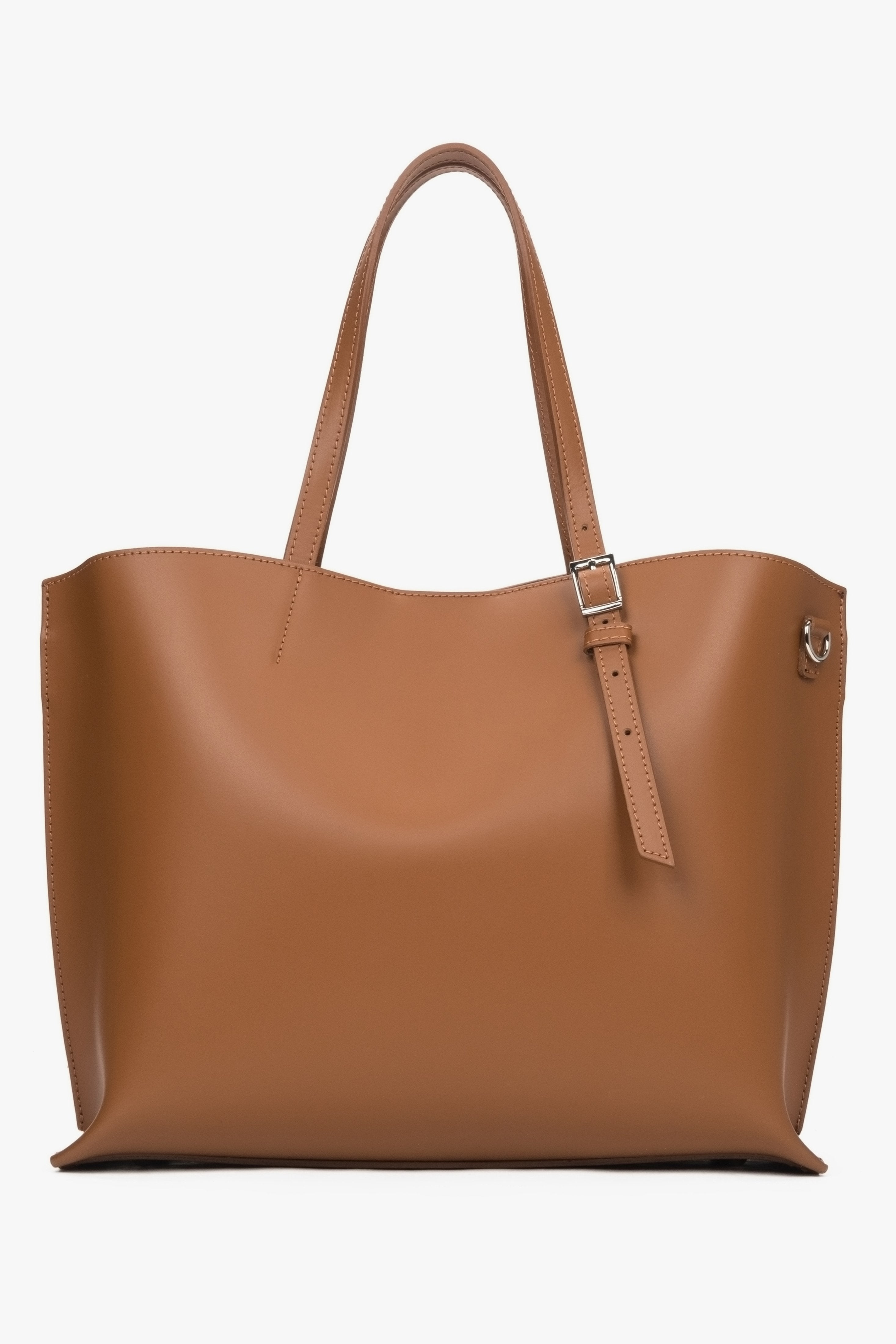 Estro women's brown shopper bag made of genuine Italian leather.
