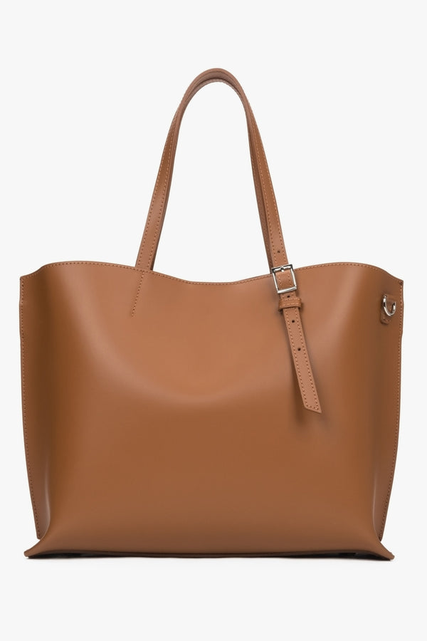 Estro women's brown shopper bag made of genuine Italian leather.
