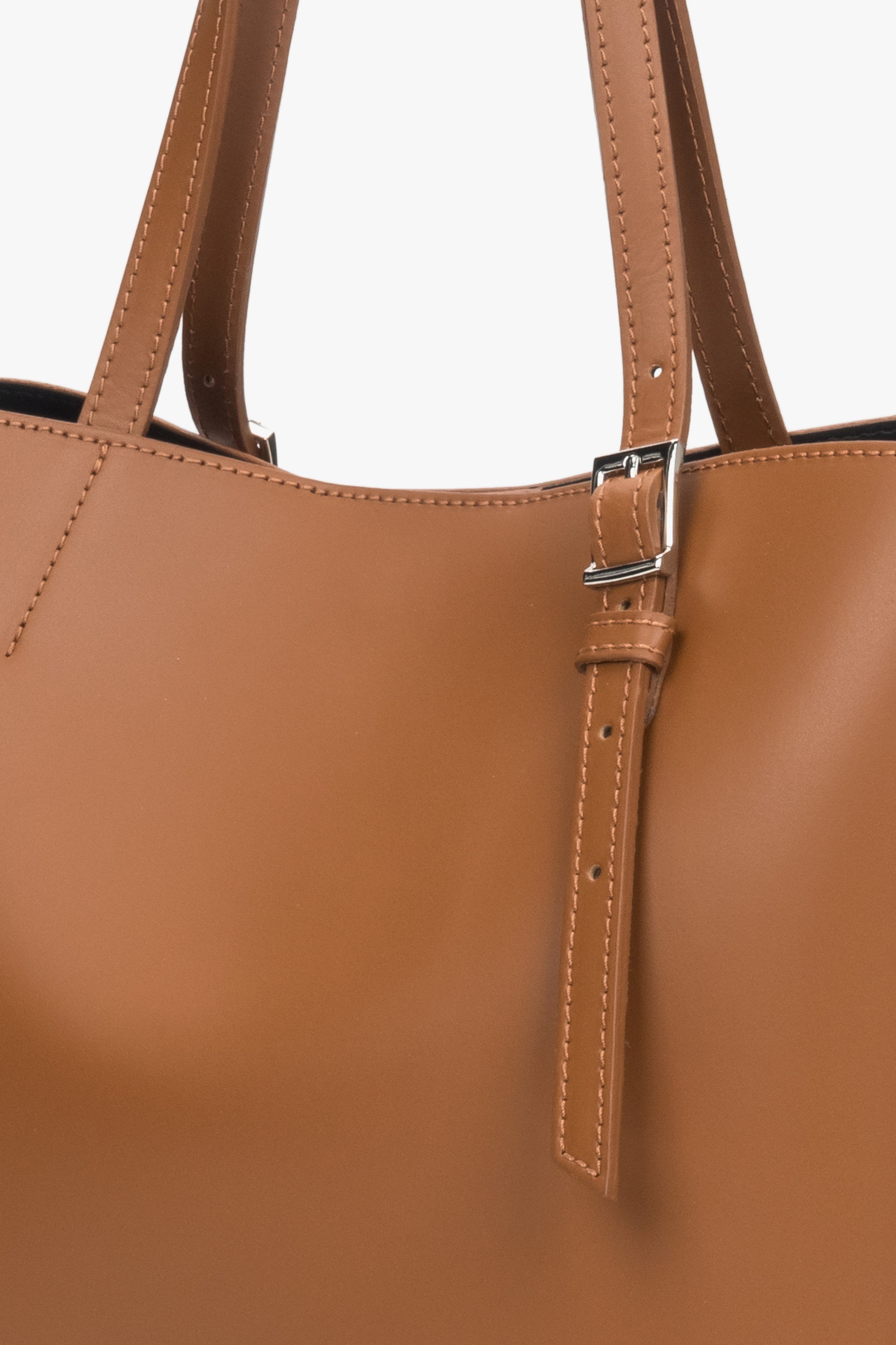 Estro women's brown shopper bag made of high-quality genuine Italian leather.