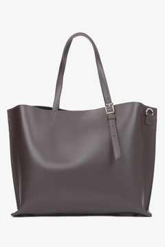 Dark brown women's shopper bag made of premium Italian natural leather from the Estro brand.