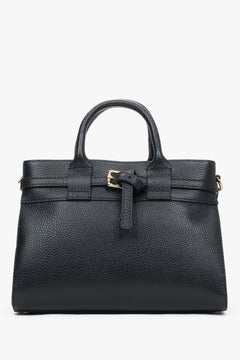 Women's Small Black Satchel Handbag made of Premium Italian Genuine Leather Estro ER00118334.
