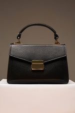 Women's Small Black Satchel Handbag made of Premium Italian Genuine Leather Estro ER00115563.