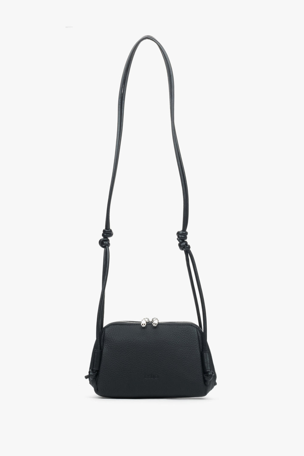 Women's Small Black Soft Genuine Leather Crossbody Bag Estro ER00118933.