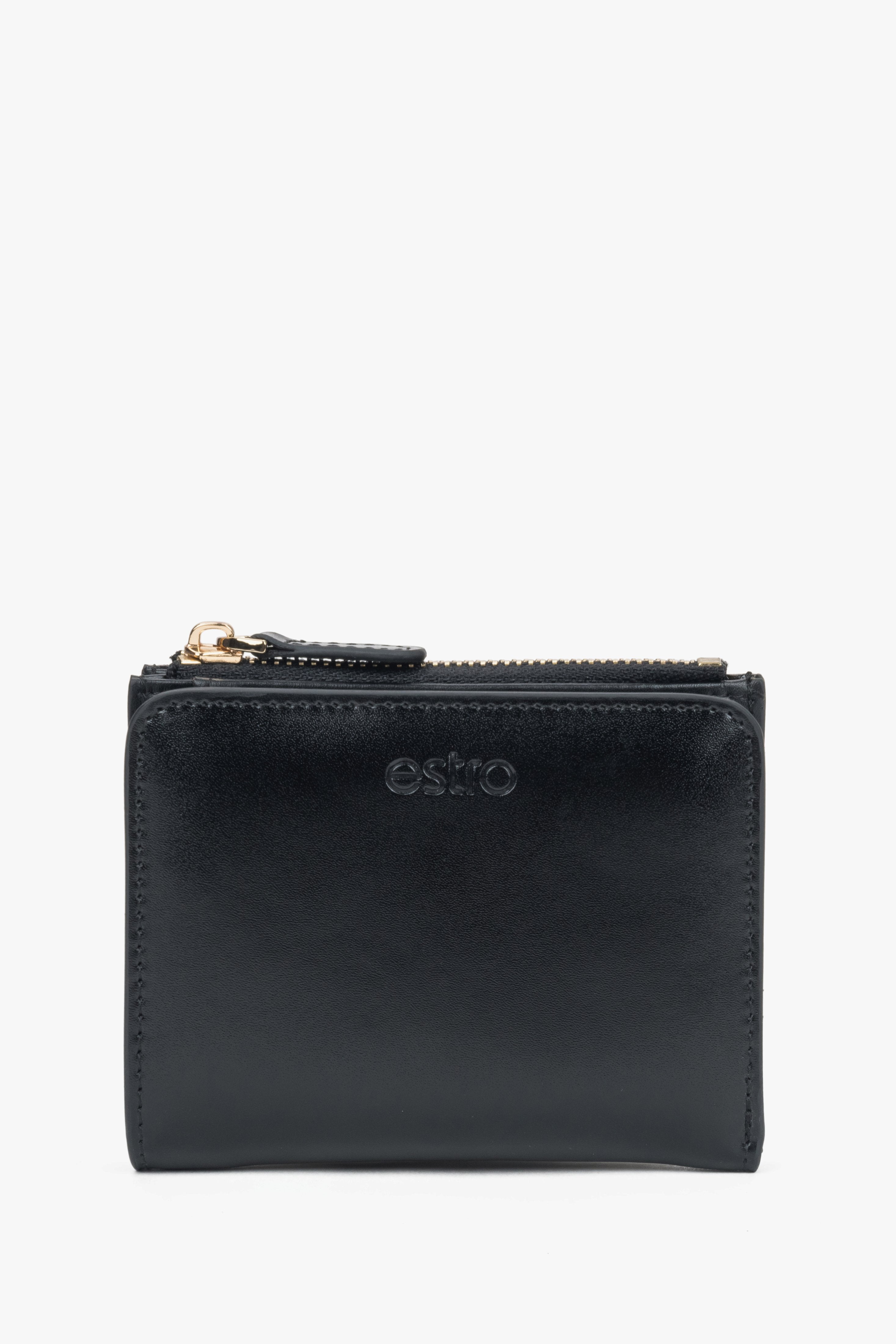 Women’s Small Black Wallet made of Genuine Leather Estro ER00118309.