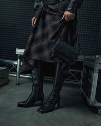 Women’s Small Black Woven Leather Shoulder Bag Estro ER00118432.