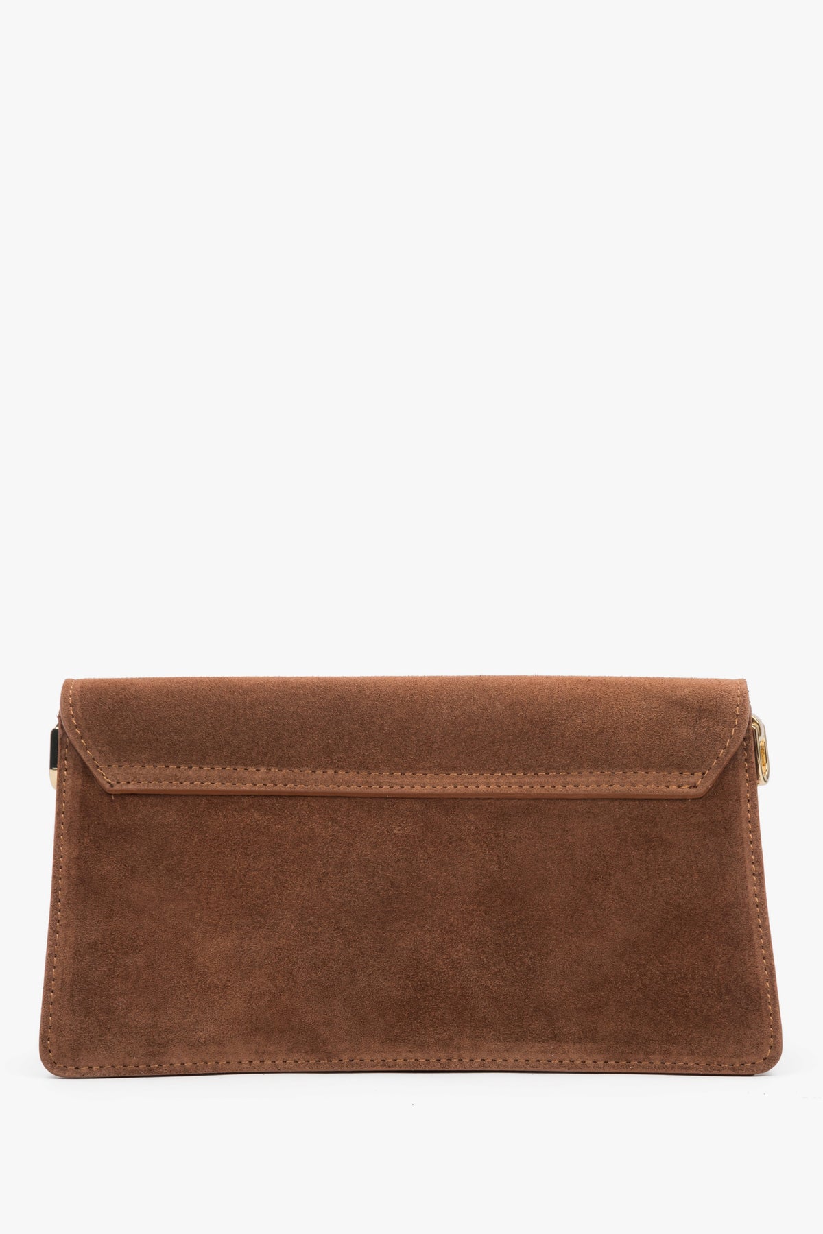 Women's brown shoulder bag made of Premium Italian Genuine Velour Estro ER00118341.