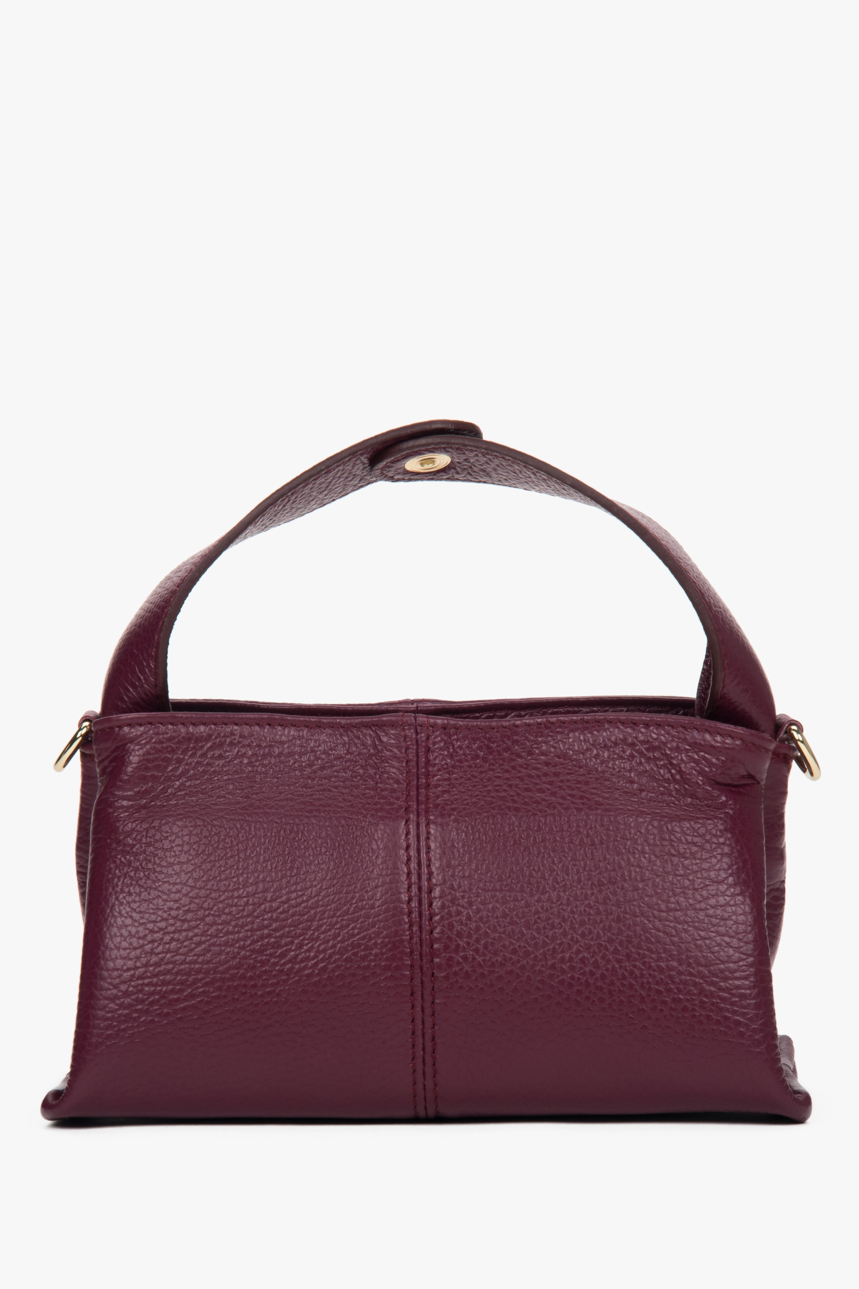 Women's Small Burgundy Handbag made of Premium Italian Genuine Leather Estro ER00118554.