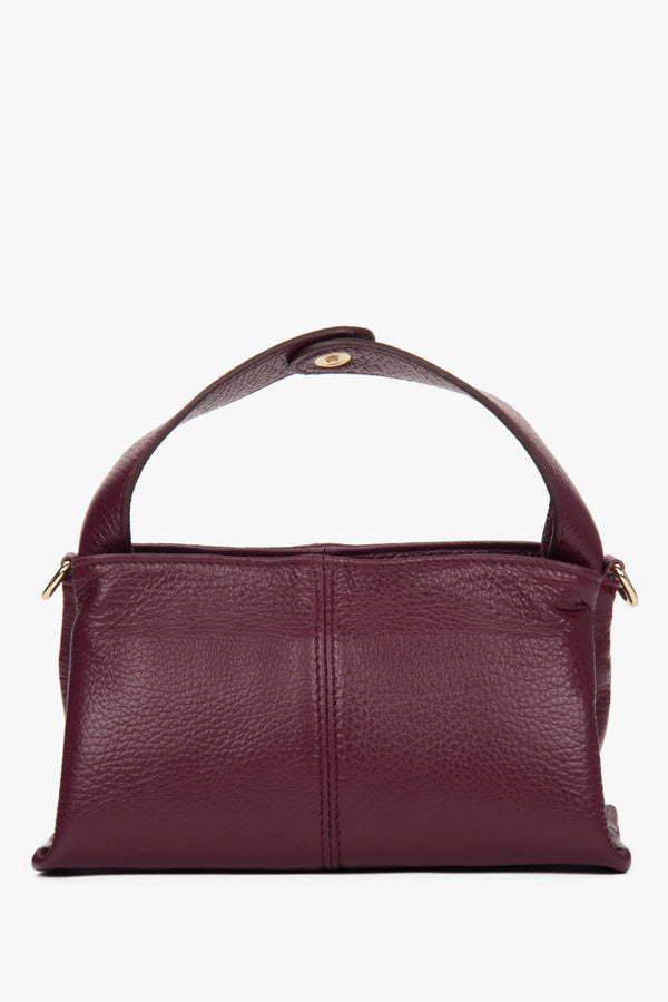 Women's Small Burgundy Handbag made of Premium Italian Genuine Leather Estro ER00118554.