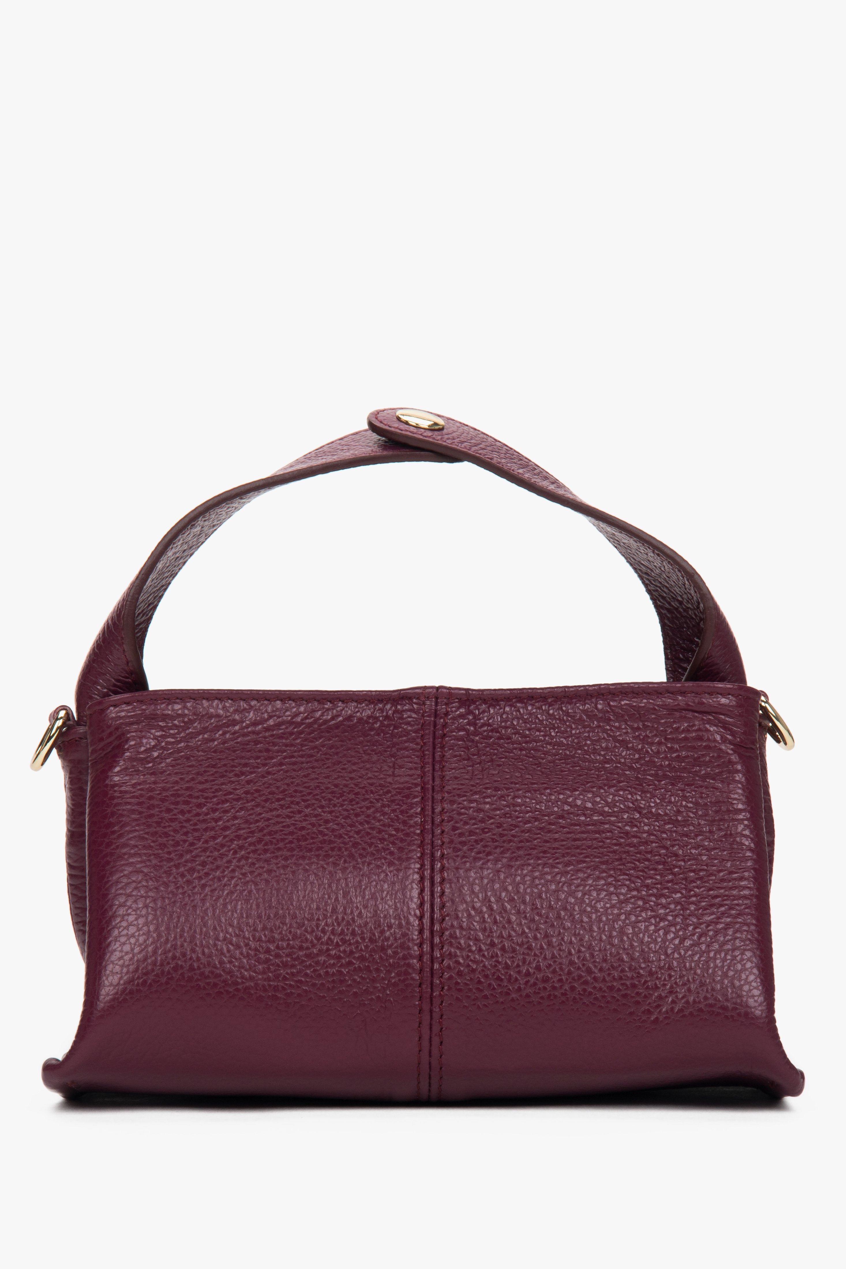 Women’s small burgundy handbag made of Premium Italian genuine leather by Estro.