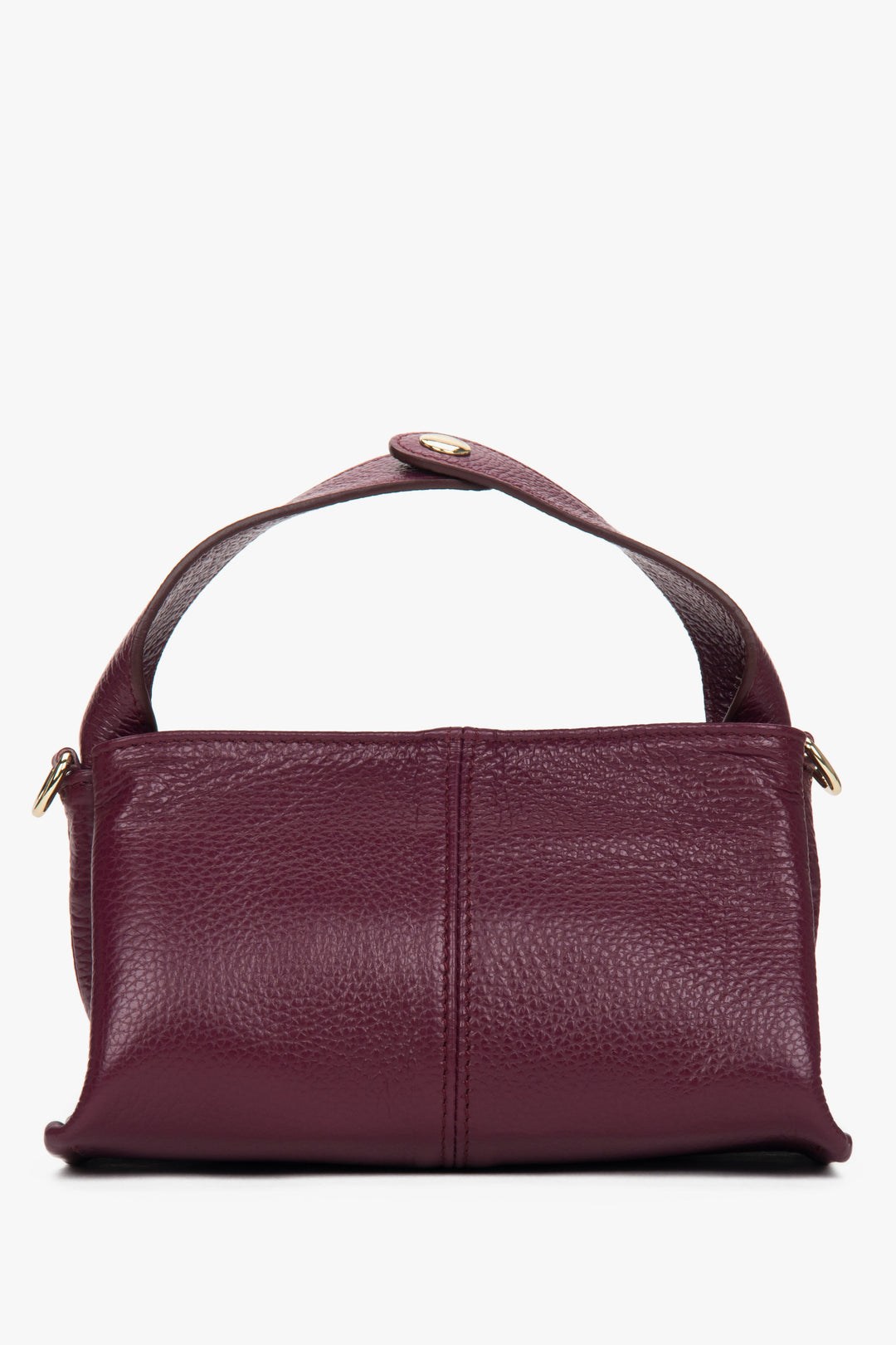 Women’s small burgundy handbag made of Premium Italian genuine leather by Estro.