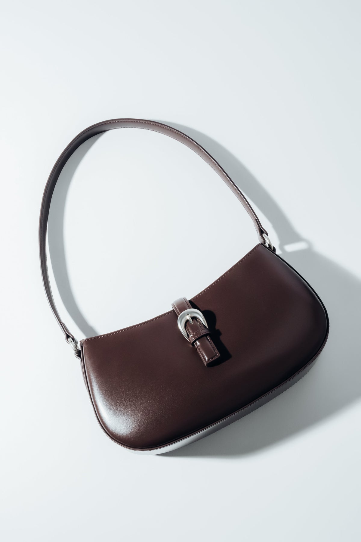 Women's Small Dark Brown Genuine Leather Shoulder Bag Estro ER00120680.