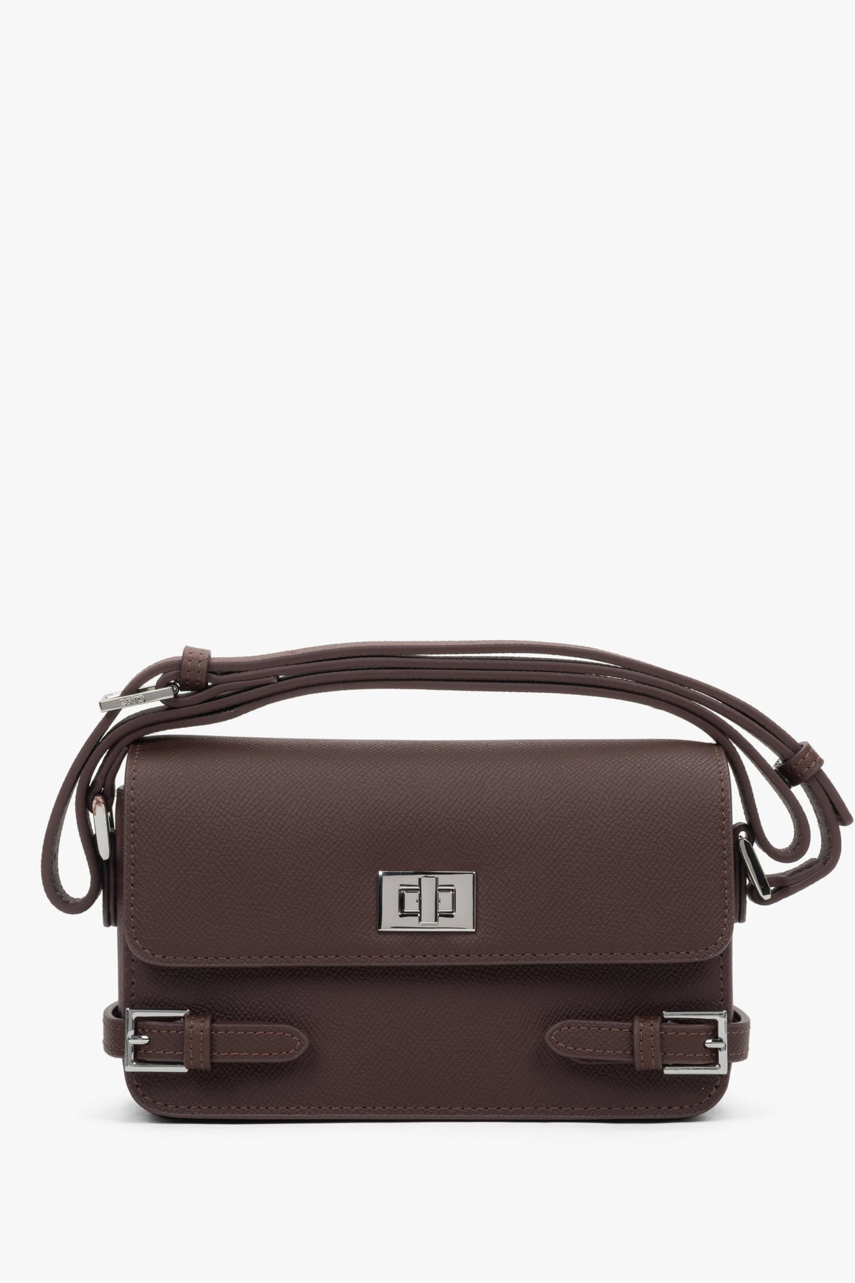 Women’s Small Dark Brown Leather Shoulder Bag Estro ER00118343.