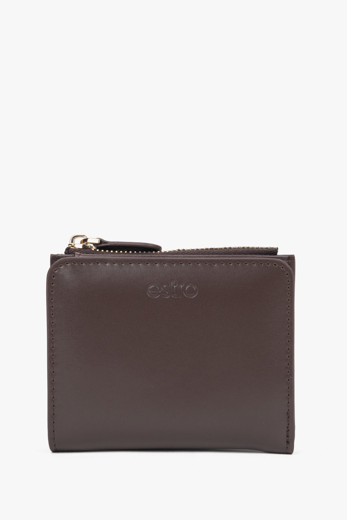 Women’s Small Dark Brown Wallet made of Genuine Leather Estro ER00118310.