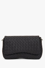 Women’s Small Dark Brown Woven Leather Shoulder Bag Estro ER00118706.