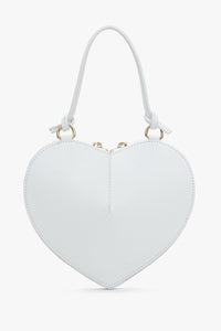 Women's Small White Leather Heart-Shaped Bag Estro ER00117470
