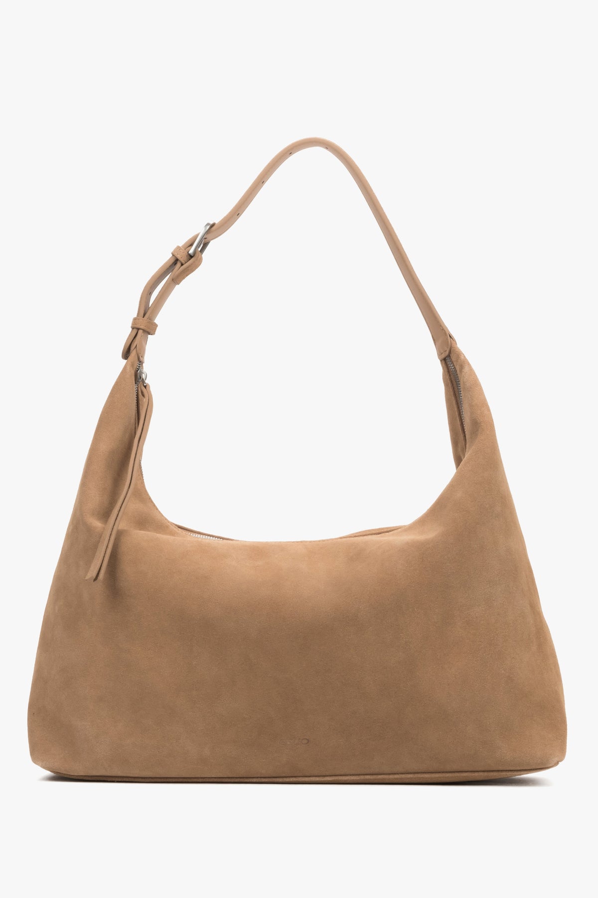 Women’s Spacious Beige Shopper Bag in Genuine Velour Estro ER00119537.