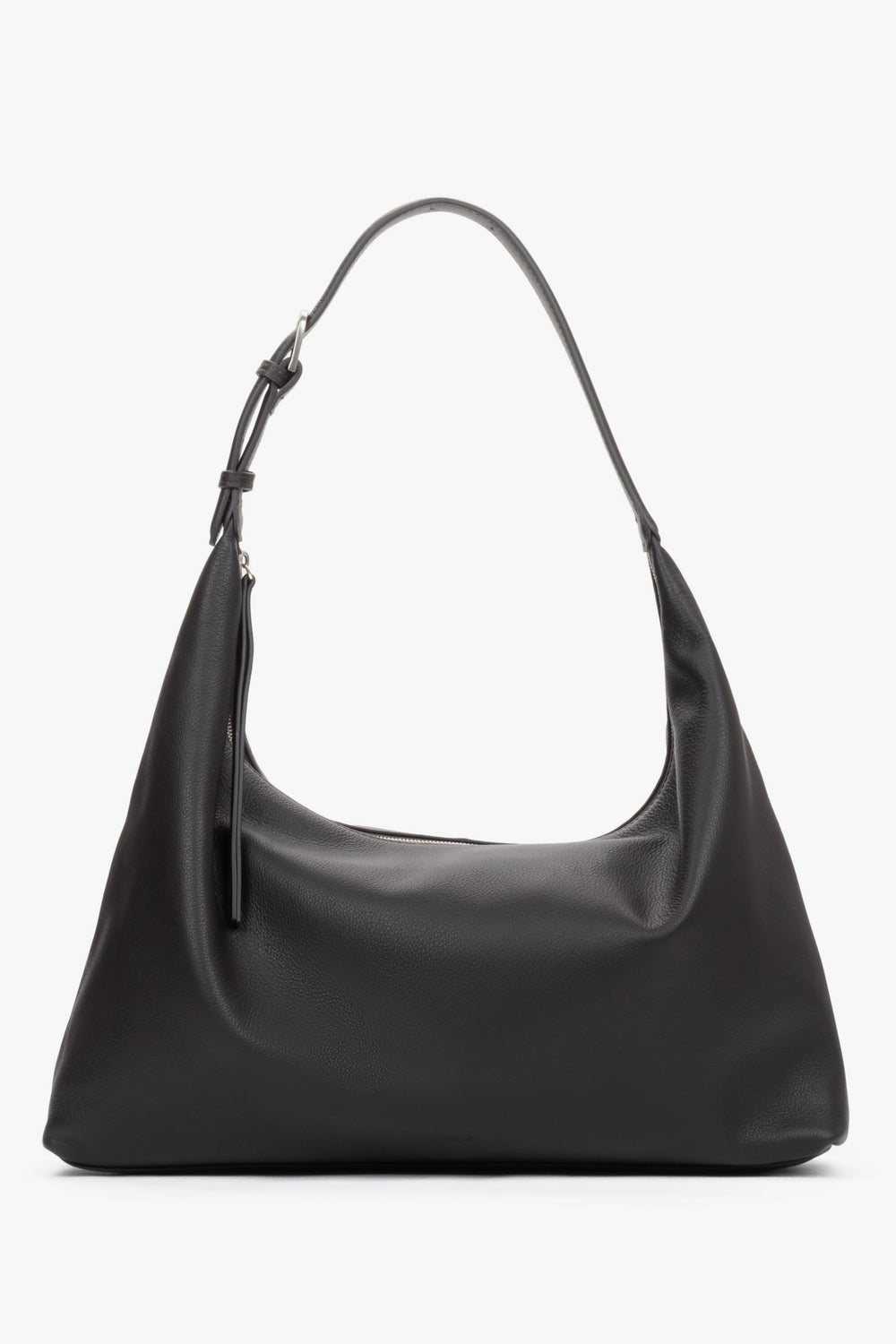 Women’s Spacious Dark Brown Shopper Bag in Genuine Leather Estro ER00119536.