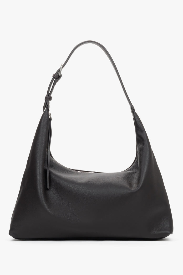 Women’s Spacious Dark Brown Shopper Bag in Genuine Leather Estro ER00119536.