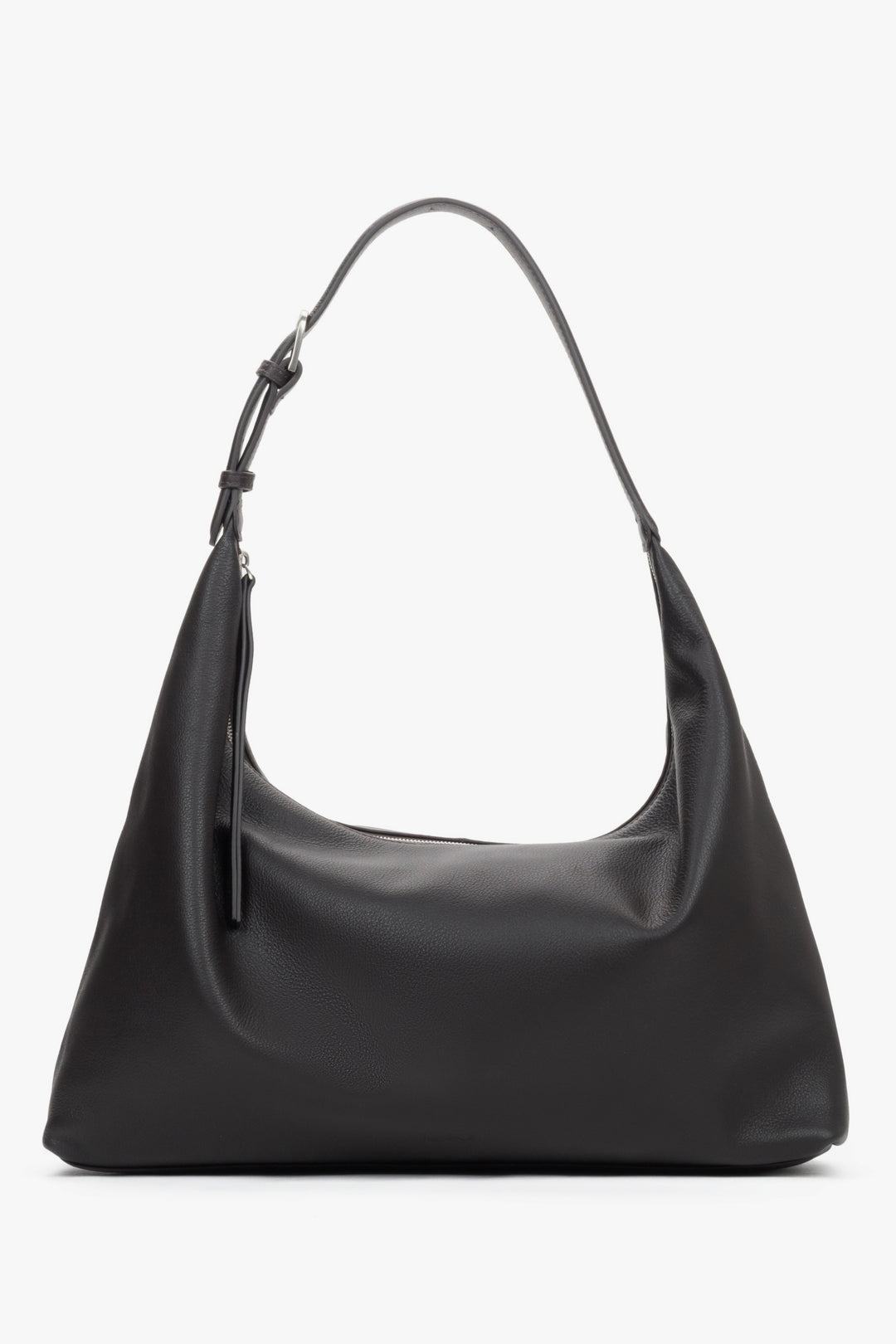 Women’s Spacious Dark Brown Shopper Bag in Genuine Leather Estro ER00119536.