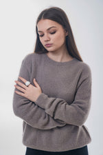Women’s Taupe Sweater with Alpaca Wool Blend Estro ER00118756.