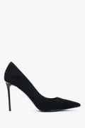Women's Black Heels made of Genuine Velour Estro ER00117236.