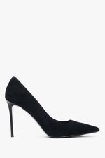 Women's Black Heels made of Genuine Velour Estro ER00117236.