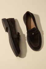 Women's Dark Brown Penny Loafers made of Premium Italian Genuine Velour Estro ER00116793.