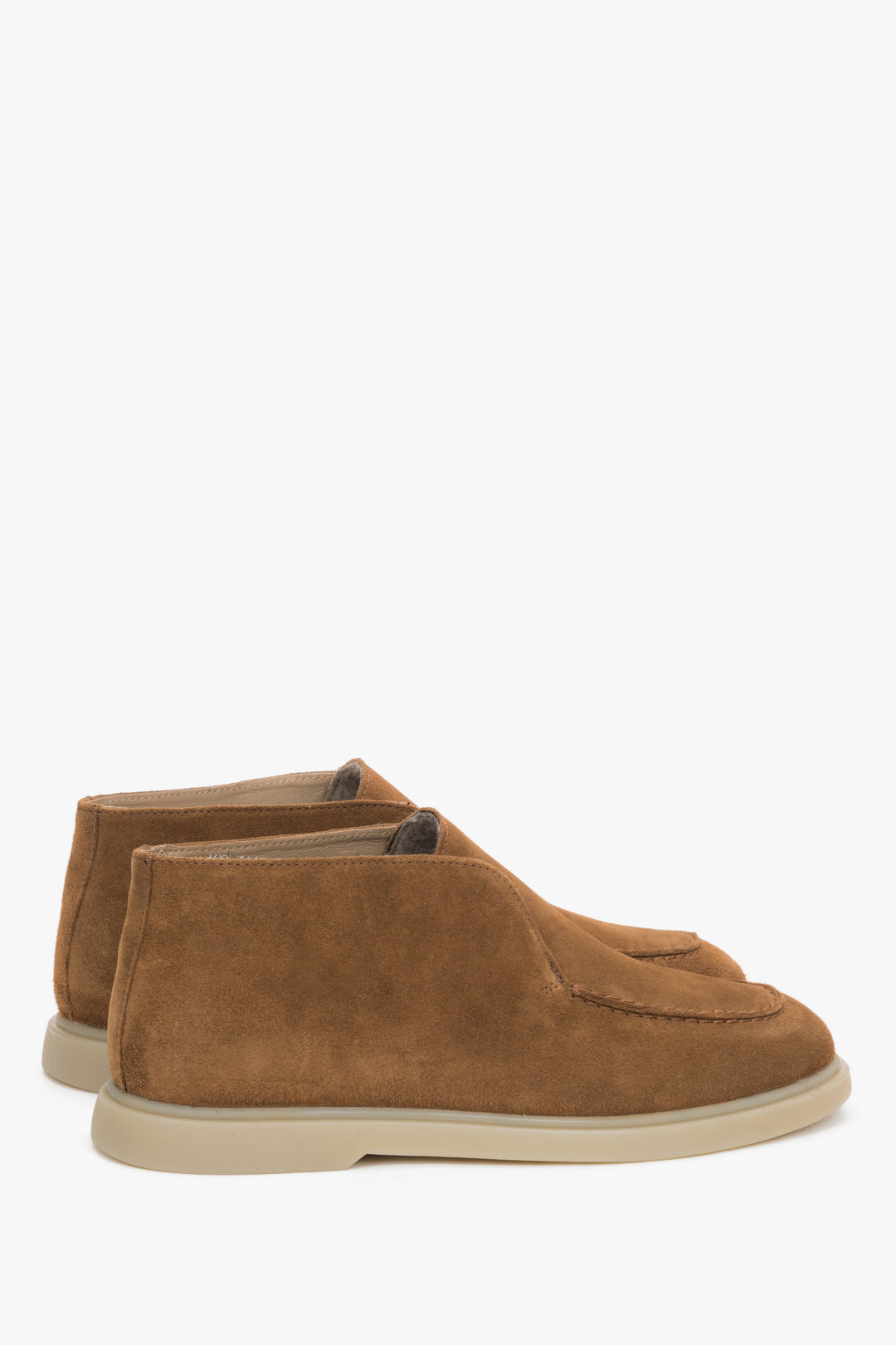 Brown platform loafers for women by Estro, made of luxurious genuine Italian suede.