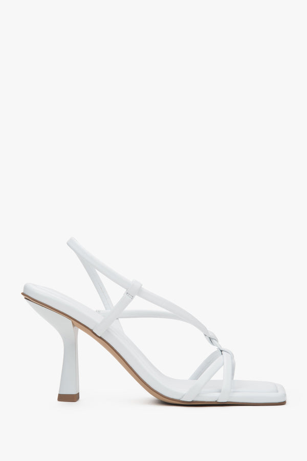 Women’s White High-Heeled Sandals in Genuine Leather Estro ER00116892.