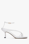Women’s White Leather Flip-Flop Style Sandals With Heel Estro ER00119293.