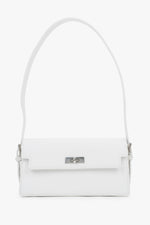 Women's white leather shoulder bag by Estro