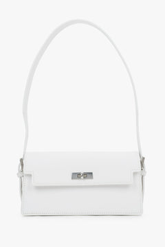 Women's white leather shoulder bag by Estro