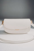Women's White Genuine Leather Shoulder Bag in Saddle Shape Estro ER00117256.