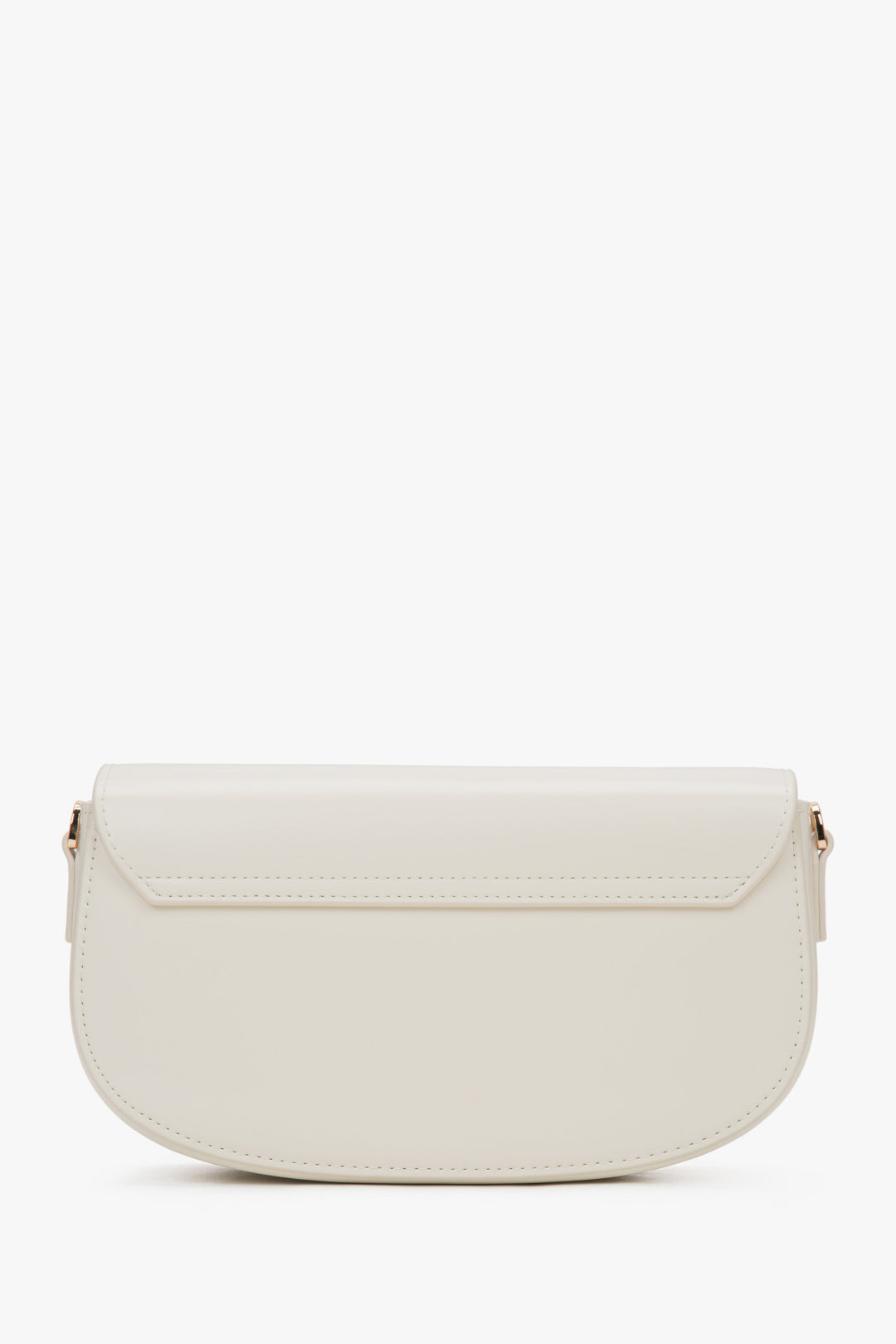 White women's saddle shoulder bag made of genuine leather.